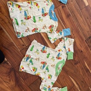 Two vintage whinnie the pooh pajamas tops